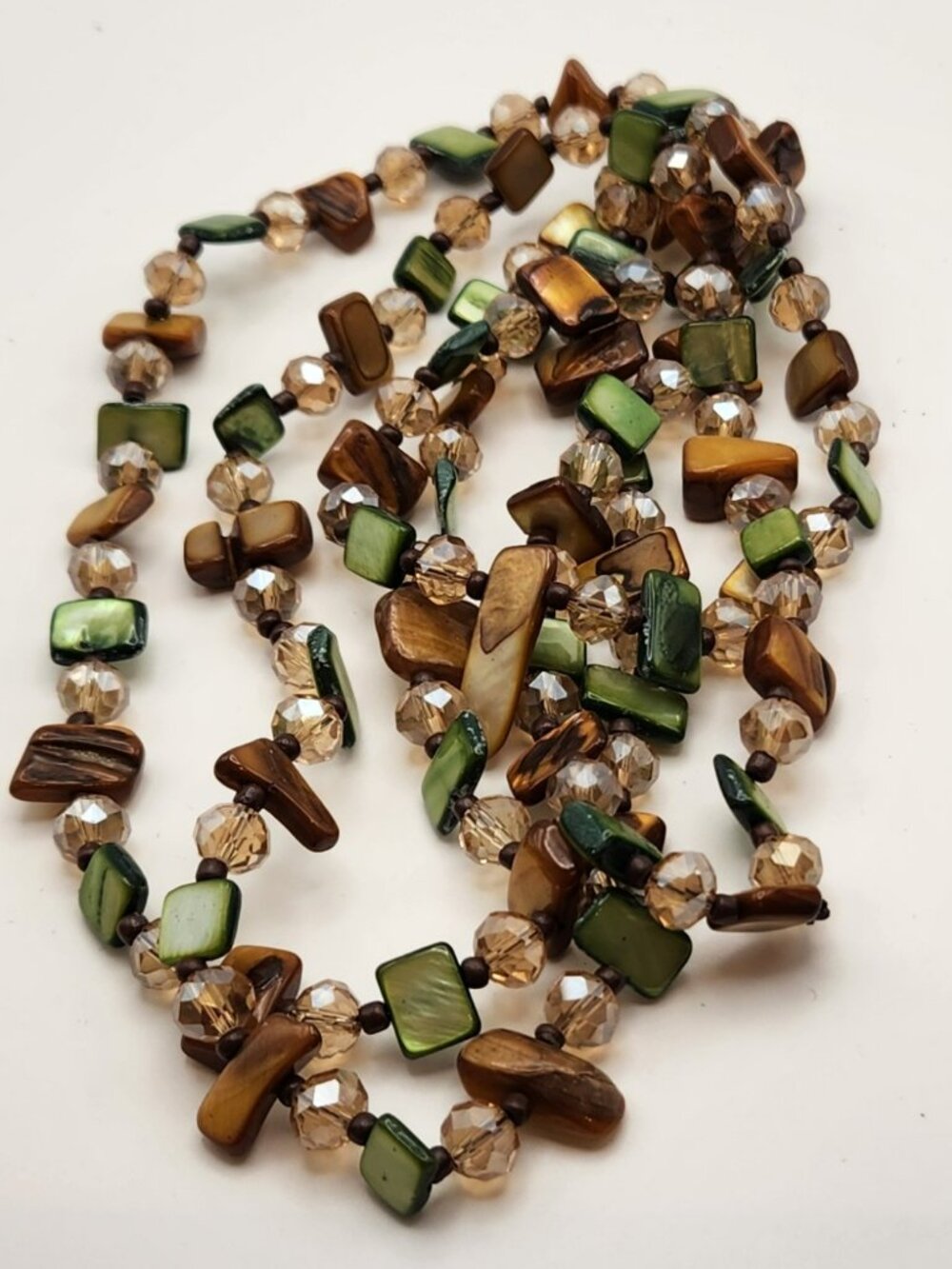 Long beaded necklace four different color blends NEW - Picture 4 of 9
